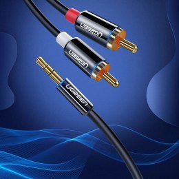 Kabel Ugreen AV116 10590 audio mini jack 3,5 mm (męski) / 2RCA (męski) 3m - czarny