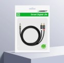 Kabel Ugreen AV116 10590 audio mini jack 3,5 mm (męski) / 2RCA (męski) 3m - czarny