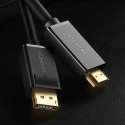 Ugreen jednokierunkowy kabel z DisplayPort na HDMI 4K 30 Hz 32 AWG 1,5 m czarny (DP101 10239)