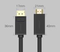 Ugreen jednokierunkowy kabel z DisplayPort na HDMI 4K 30 Hz 32 AWG 1,5 m czarny (DP101 10239)