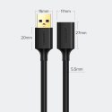 Ugreen kabel przewód przedłużacz przejściówka USB 3.0 (żeński) - USB 3.0 (męski) 2 m czarny (US129 10373)