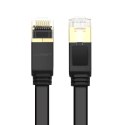 Ugreen płaski kabel przewód internetowy sieciowy Ethernet patchcord RJ45 Cat 7 STP LAN 10 Gbps 10 m czarny (NW106 11265)