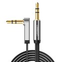 Ugreen płaski kątowy kabel przewód audio AUX 3,5 mm mini jack 0,5 m czarny (AV119 10596)