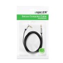 Ugreen płaski kątowy kabel przewód audio AUX 3,5 mm mini jack 0,5 m czarny (AV119 10596)