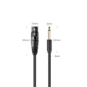 Ugreen kabel audio przewód mikrofonowy do mikrofonu XLR (żeński) - 6,35 mm jack (męski) 3 m (AV131)