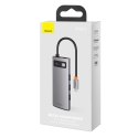 HUB Baseus Metal Gleam 6w1 USB-C - USB-C PD 100W 1x HDMI 4K 30Hz 3x USB-A 3.2 1x RJ45 - szary