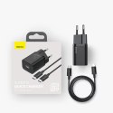 Baseus Super Si szybka ładowarka sieciowa Quick Charge 3.0 Power Delivery 25W 3A + Kabel USB Typ C - USB Typ C 3A 1m czarny (TZC