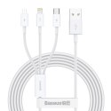 Baseus Superior 3w1 kabel USB - Lightning / USB Typ C / micro USB 3,5 A 1,5 m Biały (CAMLTYS-02)