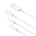 Baseus Superior 3w1 kabel USB - Lightning / USB Typ C / micro USB 3,5 A 1,5 m Biały (CAMLTYS-02)