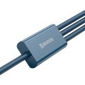 Baseus Superior 3w1 kabel USB - Lightning / USB Typ C / micro USB 3,5 A 1,5 m niebieski (CAMLTYS-03)