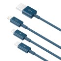 Baseus Superior 3w1 kabel USB - Lightning / USB Typ C / micro USB 3,5 A 1,5 m niebieski (CAMLTYS-03)