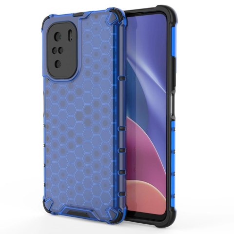 Honeycomb etui pancerny pokrowiec z żelową ramką Xiaomi Redmi K40 Pro+ / K40 Pro / K40 / Poco F3 niebieski