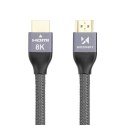 Wozinsky kabel HDMI 2.1 8K 60 Hz 48 Gbps / 4K 120 Hz / 2K 144 Hz 2 m srebrny (WHDMI-20)