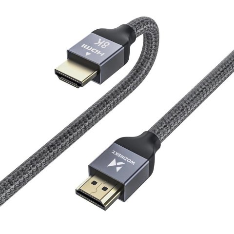 Wozinsky kabel HDMI 2.1 8K 60 Hz 48 Gbps / 4K 120 Hz / 2K 144 Hz 3 m srebrny (WHDMI-30)