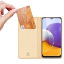 Dux Ducis Skin Pro kabura etui pokrowiec z klapką Samsung Galaxy A22 4G złoty