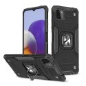 Wozinsky Ring Armor pancerne hybrydowe etui pokrowiec + magnetyczny uchwyt Samsung Galaxy A22 4G czarny