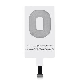 Choetech adapter do bezprzewodowego ładowania Qi Lightning wkładka indukcyjna biały (WP-IP)