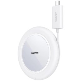 Ugreen ładowarka bezprzewodowa Qi 15W z silikonowym etui kompatybilna z MagSafe biały (CD245-40123)