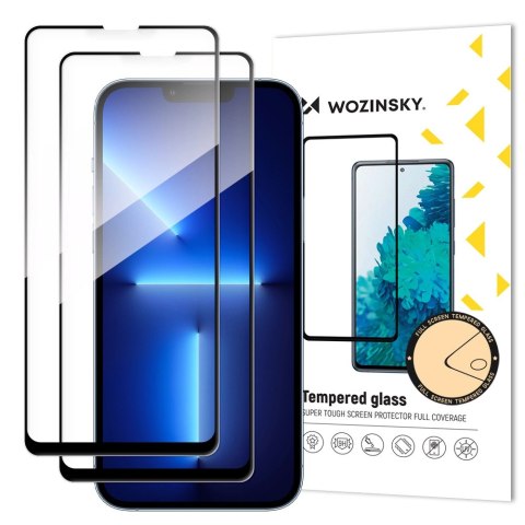 Wozinsky zestaw 2x super wytrzymałe szkło hartowane Full Glue na cały ekran z ramką Case Friendly iPhone 14 Plus / 13 Pro Max cz