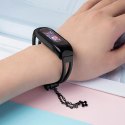 Zamienna metalowa opaska bransoleta łańcuszek pasek do Xiaomi Mi Band 6 / 5 / 4 / 3 czarny