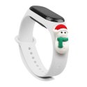 Strap Xmas opaska do Xiaomi Mi Band 4 / Mi Band 3 świąteczny silikonowy pasek bransoletka biały (bałwanek 1)