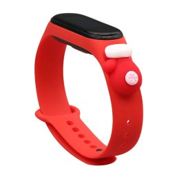 Strap Xmas opaska do Xiaomi Mi Band 4 / Mi Band 3 świąteczny silikonowy pasek bransoletka czerwony (rękawiczka)