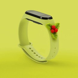 Strap Xmas opaska do Xiaomi Mi Band 4 / Mi Band 3 świąteczny silikonowy pasek bransoletka zielony (jemioła)