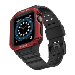 Protect Strap Band opaska z etui do Apple Watch 7 / 6 / 5 / 4 / 3 / 2 / SE (41 / 40 / 38mm) obudowa pancerny pokrowiec na zegare