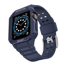 Protect Strap Band opaska z etui do Apple Watch 7 / 6 / 5 / 4 / 3 / 2 / SE (41 / 40 / 38mm) obudowa pancerny pokrowiec na zegare