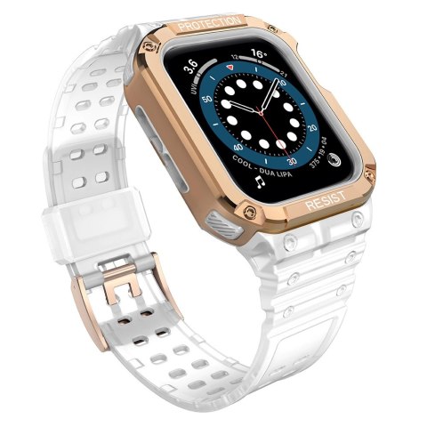 Protect Strap Band opaska z etui do Apple Watch 7 / 6 / 5 / 4 / 3 / 2 / SE (45 / 44 / 42mm) obudowa pancerny pokrowiec na zegare