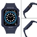 Protect Strap Band opaska z etui do Apple Watch 7 / 6 / 5 / 4 / 3 / 2 / SE (45 / 44 / 42mm) obudowa pancerny pokrowiec na zegare