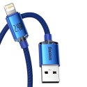 Baseus Crystal Shine Series kabel przewód USB do szybkiego ładowania i transferu danych USB Typ A - Lightning 2,4A 1,2m niebiesk