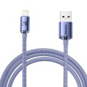 Baseus Crystal Shine Series kabel przewód USB do szybkiego ładowania i transferu danych USB Typ A - Lightning 2,4A 2m fioletowy 