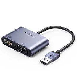 Przejściówka Ugreen CM449 USB - HDMI 1.3 (1920x1080 60Hz), VGA 1.2 (1920x1080 60Hz) - szara