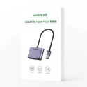 Przejściówka Ugreen CM449 USB - HDMI 1.3 (1920x1080 60Hz), VGA 1.2 (1920x1080 60Hz) - szara