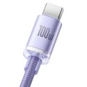 Baseus Crystal Shine Series kabel przewód USB do szybkiego ładowania i transferu danych USB Typ A - USB Typ C 100W 1,2m fioletow