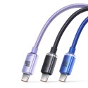 Baseus Crystal Shine Series kabel przewód USB do szybkiego ładowania i transferu danych USB Typ A - USB Typ C 100W 1,2m fioletow