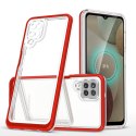 Clear 3in1 etui do Samsung Galaxy A22 4G żelowy pokrowiec z ramką czerwony