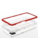 Clear 3in1 etui do Samsung Galaxy A22 4G żelowy pokrowiec z ramką czerwony