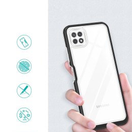 Clear 3in1 etui do Samsung Galaxy A22 5G żelowy pokrowiec z ramką czarny