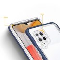 Clear 3in1 etui do Samsung Galaxy A42 5G żelowy pokrowiec z ramką niebieski