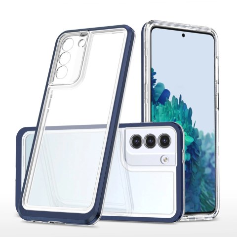 Clear 3in1 etui do Samsung Galaxy S21+ 5G (S21 Plus 5G) żelowy pokrowiec z ramką niebieski