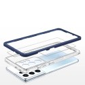 Clear 3in1 etui do Samsung Galaxy S21 Ultra 5G żelowy pokrowiec z ramką niebieski