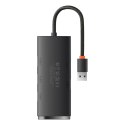 Baseus Lite Series HUB 4-Portowy (USB-A do 4xUSB-A 3.0) 0.25m czarny (WKQX030001)