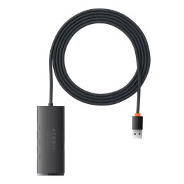 Baseus Lite Series HUB 4-Portowy (USB-A do 4xUSB-A 3.0) 2m czarny (WKQX030201)