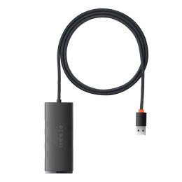 Baseus Lite Series HUB adapter USB-A do 4xUSB-A 3.0 5Gb/s czarny (WKQX030101)