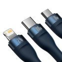 Baseus Flash Series II kabel USB - USB Typ C / Lightning / micro USB 100 W 1,2 m niebieski (CASS030003)