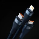 Baseus Flash Series II kabel USB - USB Typ C / Lightning / micro USB 100 W 1,2 m niebieski (CASS030003)