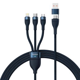 Baseus Flash Series II kabel USB Typ C / USB Typ A - USB Typ C / Lightning / micro USB 100 W 1,2 m niebieski (CASS030103)