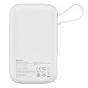 Baseus Qpow powerbank 10000mAh wbudowany kabel USB Typu C 22.5W Quick Charge SCP AFC FCP biały (PPQD020102)